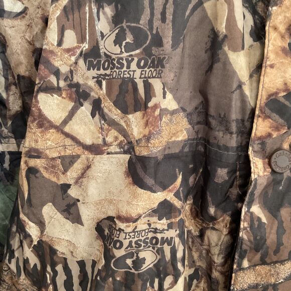 Cabela's Camo Hunting Rain Jacket Mens Sz XL Mossy Oak Forest Floor Packable - Picture 2 of 11
